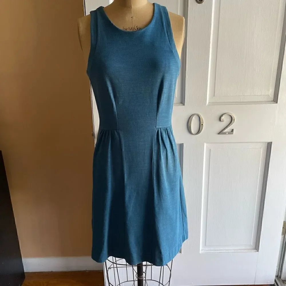 FINAL SALE! MADEWELL | keynote ponte sleeveless turquoise dress XS